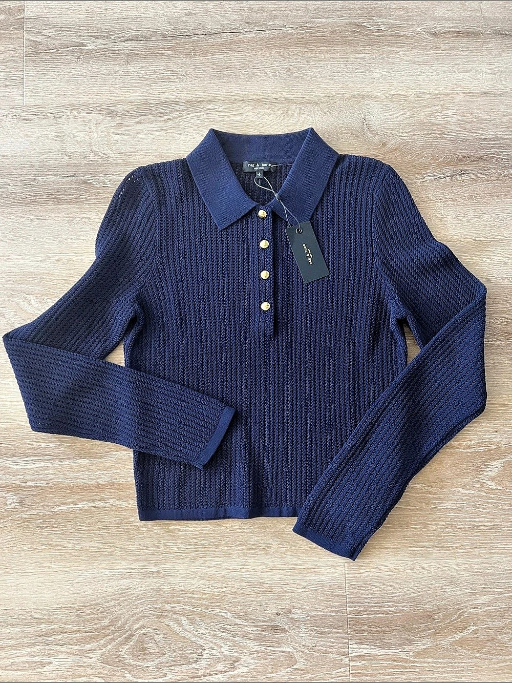 rag & bone Maya Cardigan Wool Knit Collared Sweater Size Small NWT